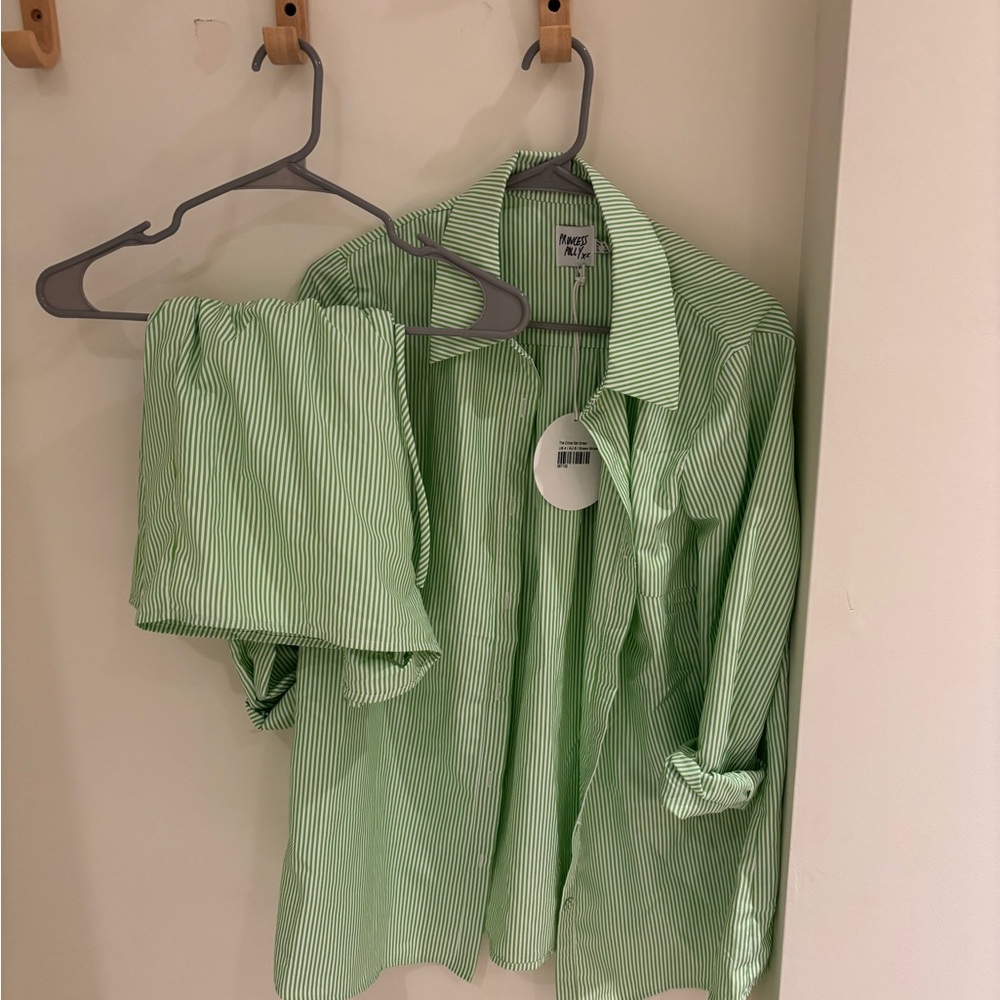 Chloe Mint Green Striped Swim Coverup